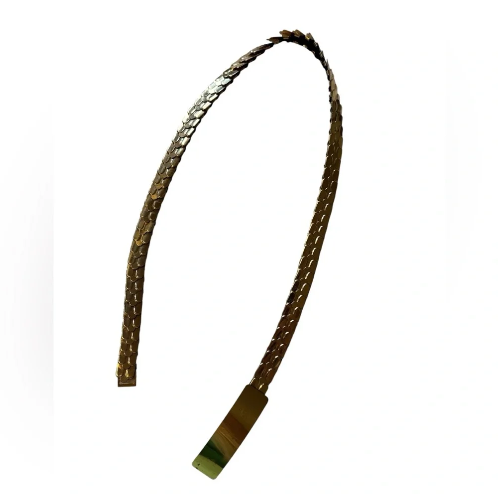 Vintage Gold Metal Chain Belt elastic stretch 26”